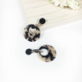 Hot Selling New Fashion Black Brown Geometric Round Lady Earrings